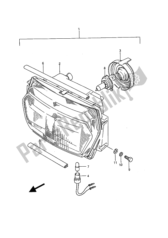 Todas las partes para Lámpara De Cabeza de Suzuki GSX 1100F 1989