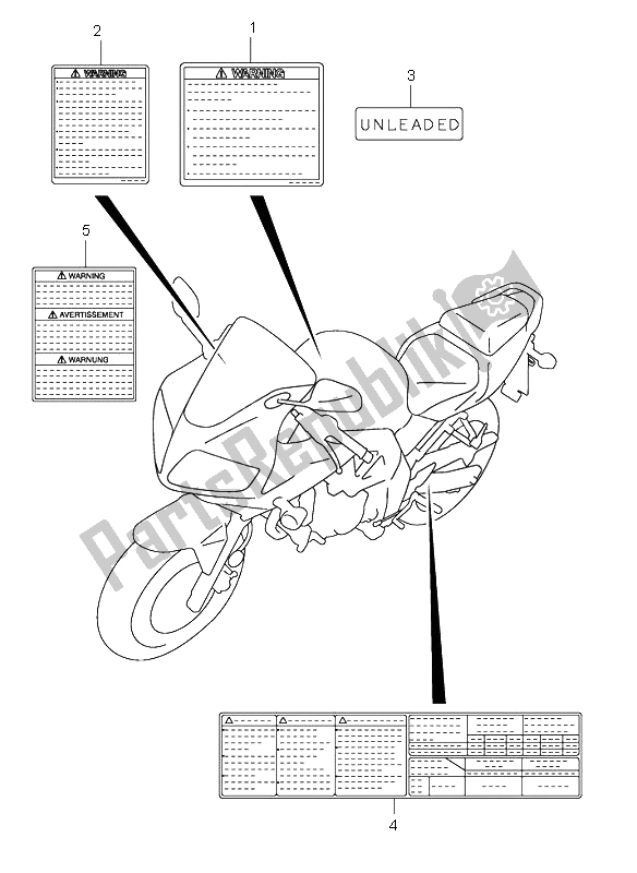 Todas las partes para Etiqueta de Suzuki SV 650 NS 2006