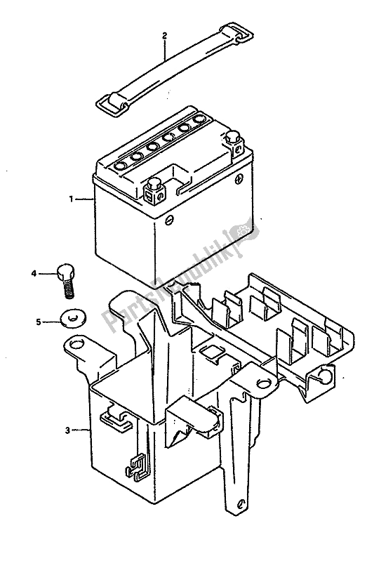 All parts for the Battery of the Suzuki RGV 250 1989