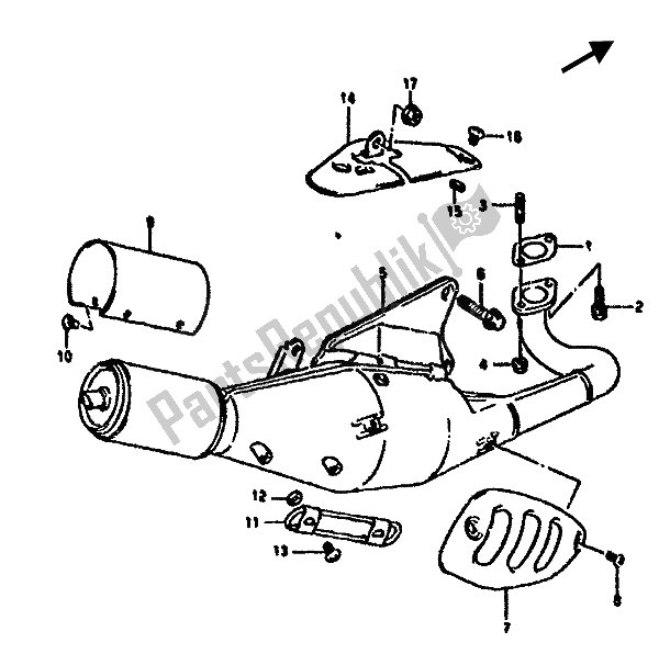 Tutte le parti per il Silenziatore del Suzuki AH 50 1992