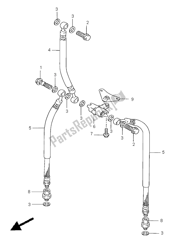 Tutte le parti per il Tubo Freno Anteriore del Suzuki GSX 750F 1997