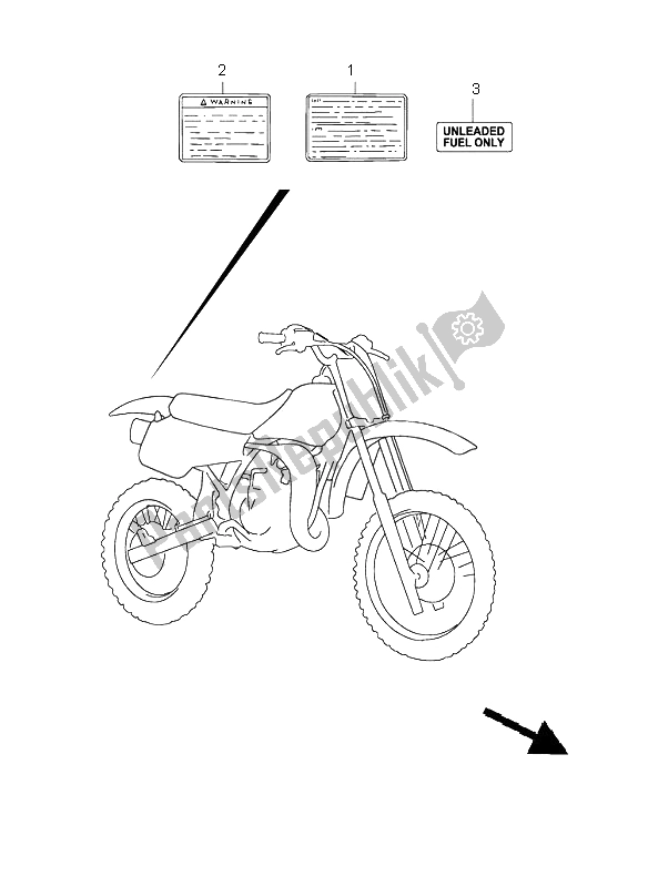 Todas las partes para Etiqueta de Suzuki RM 85 2002