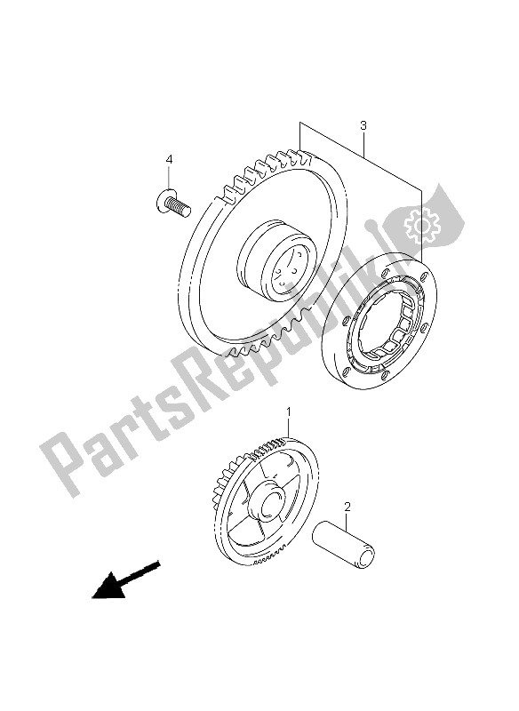 Tutte le parti per il Frizione Di Avviamento del Suzuki GSX 650F 2008