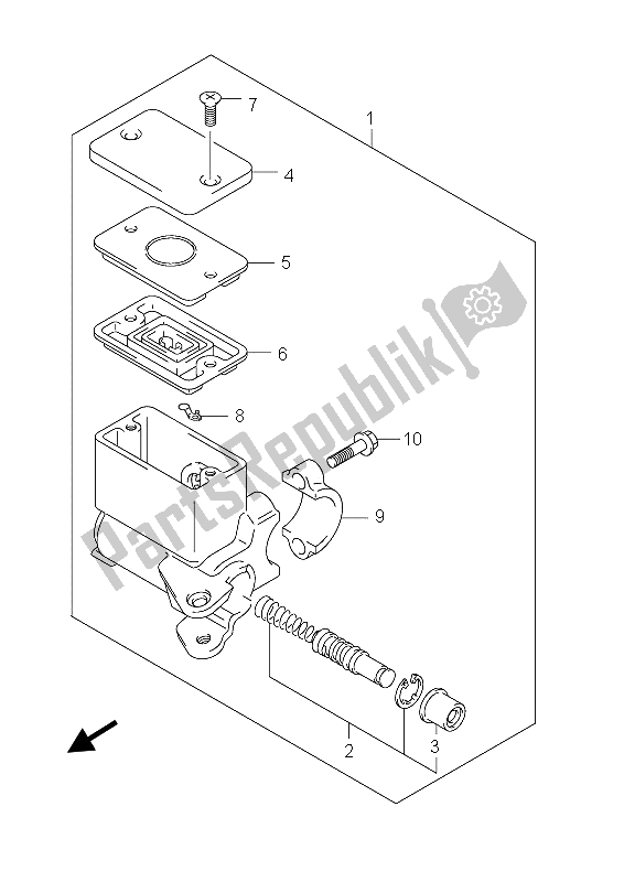 All parts for the Rear Master Cylinder of the Suzuki AN 650A Burgman Executive 2012