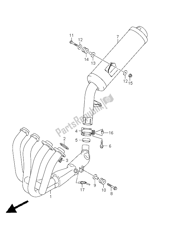 Tutte le parti per il Silenziatore del Suzuki GSX 1250 FA 2011