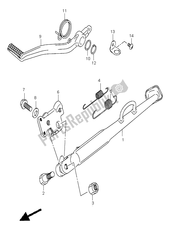 All parts for the Stand of the Suzuki DL 1000 V Strom 2004