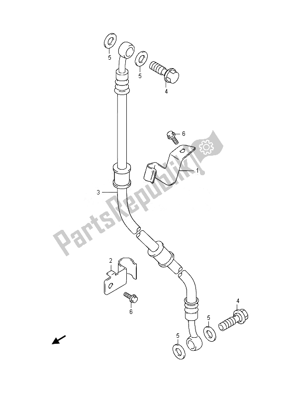 All parts for the Front Brake Hose of the Suzuki GW 250 Inazuma 2014