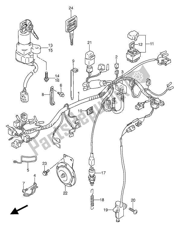 Alle onderdelen voor de Kabelboom van de Suzuki GS 500 EU 1991