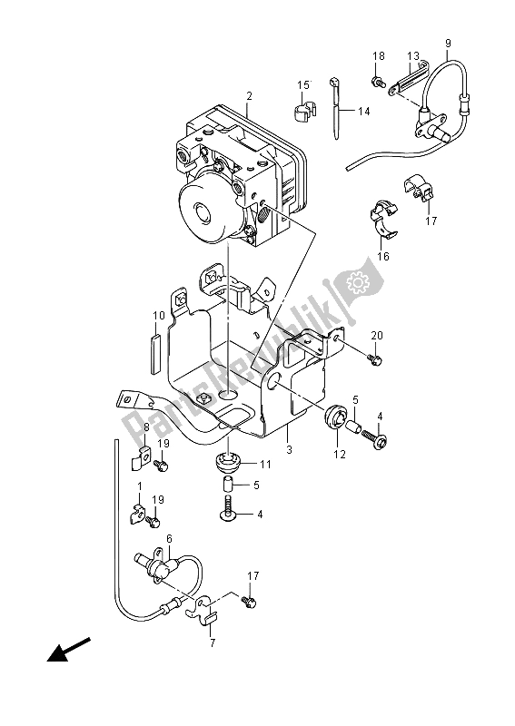 All parts for the Hydraulic Unit Sfv650ua) of the Suzuki SFV 650A Gladius 2015