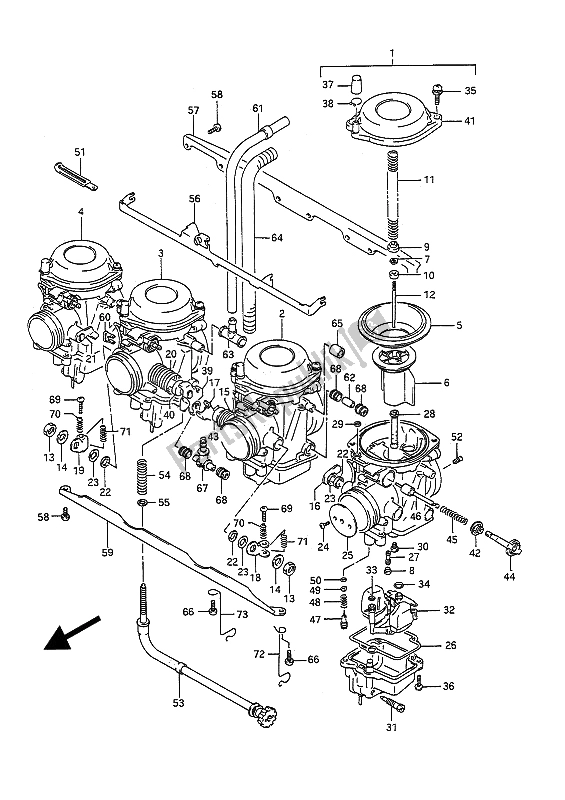 All parts for the Carburetor of the Suzuki GSF 400 Bandit 1993