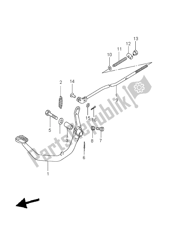 Tutte le parti per il Freno Posteriore del Suzuki GN 125E 1995