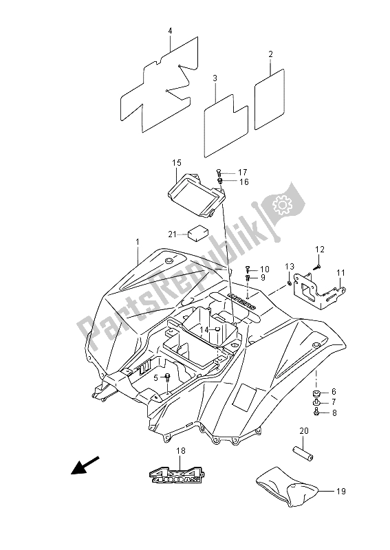 Wszystkie części do Tylny B? Otnik (lt-a400fz) Suzuki LT A 400 FZ Kingquad ASI 4X4 2015