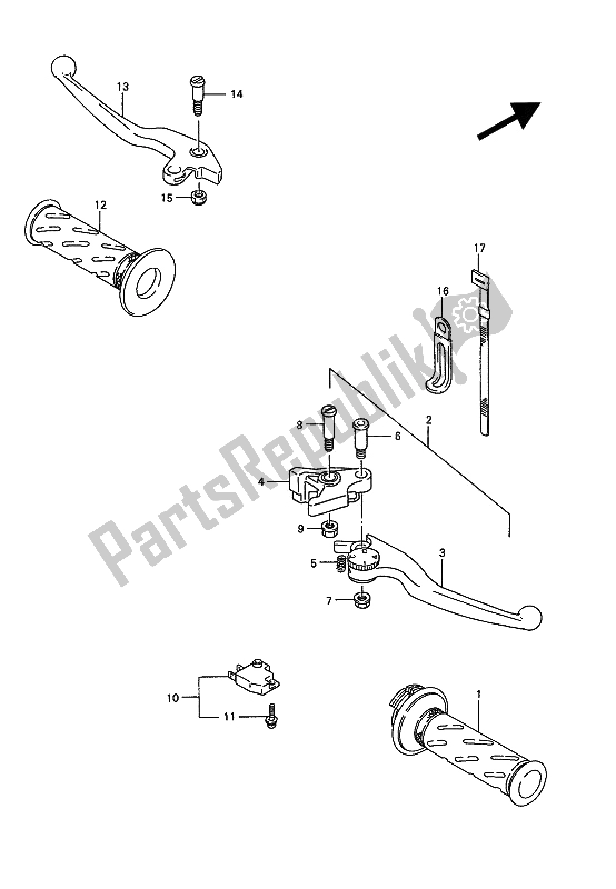 Toutes les pièces pour le Interrupteur De Poignée du Suzuki GSX 1100G 1993