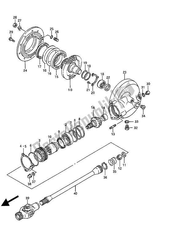 Toutes les pièces pour le Arbre D'hélice Et Pignon D'entraînement Final du Suzuki GSX 1100G 1993