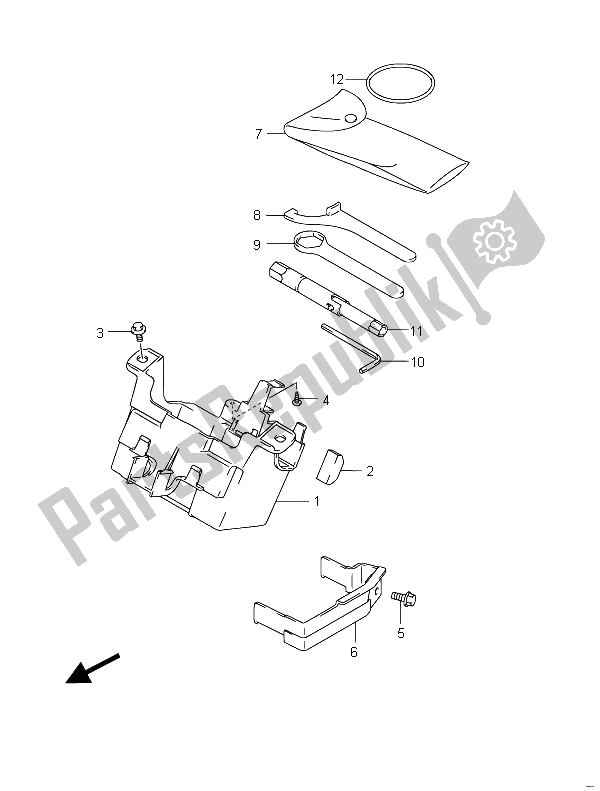 All parts for the Manual Box (gsf650sua) of the Suzuki GSF 650 Sasa Bandit 2011