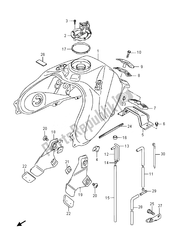 Todas las partes para Depósito De Combustible de Suzuki DL 1000A V Strom 2014