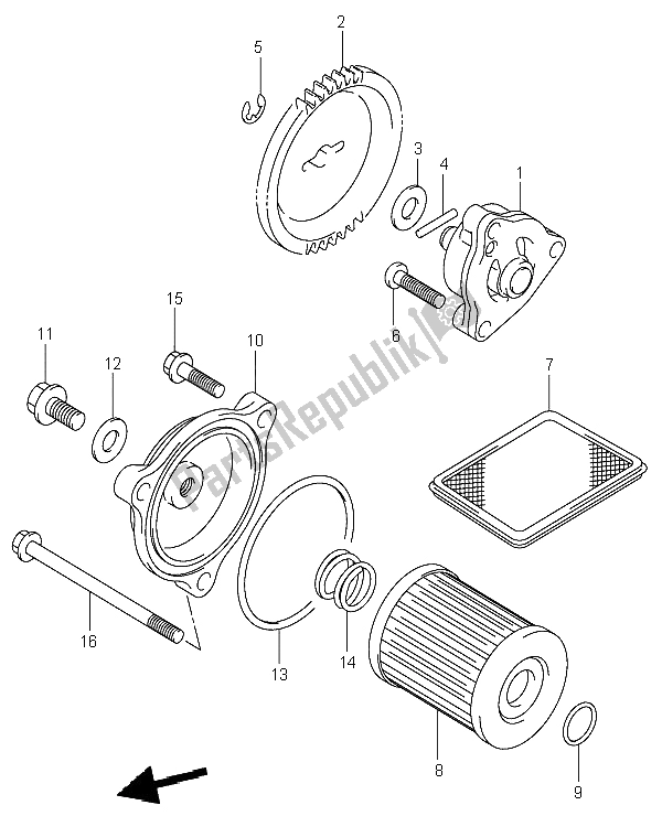 Toutes les pièces pour le La Pompe à Huile du Suzuki LT F 250 Ozark 2003