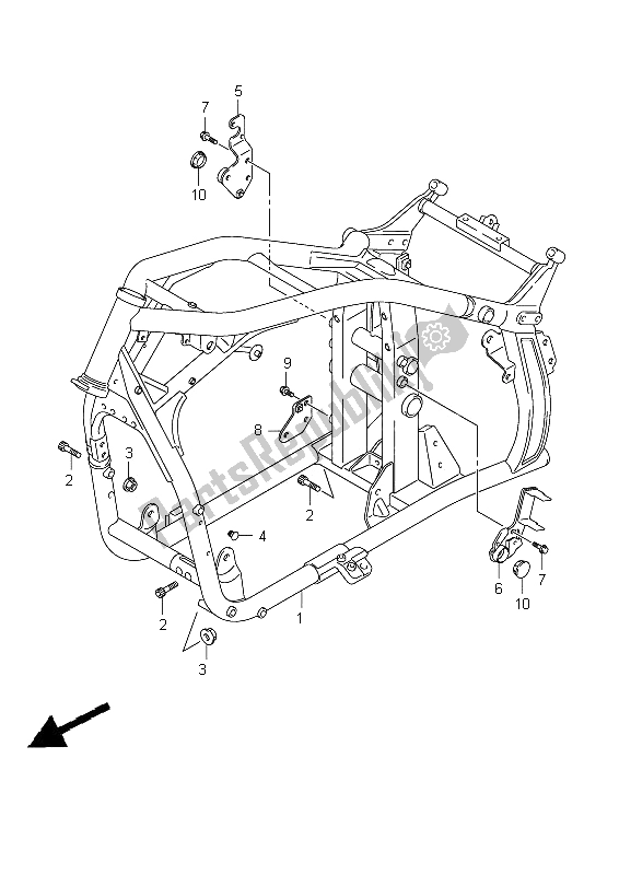 All parts for the Frame of the Suzuki VZ 1500 Intruder 2009