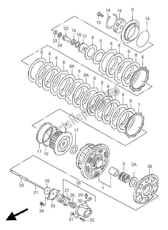 Todas las partes para Embrague de Suzuki GSF 1200 Nssa Bandit 1998