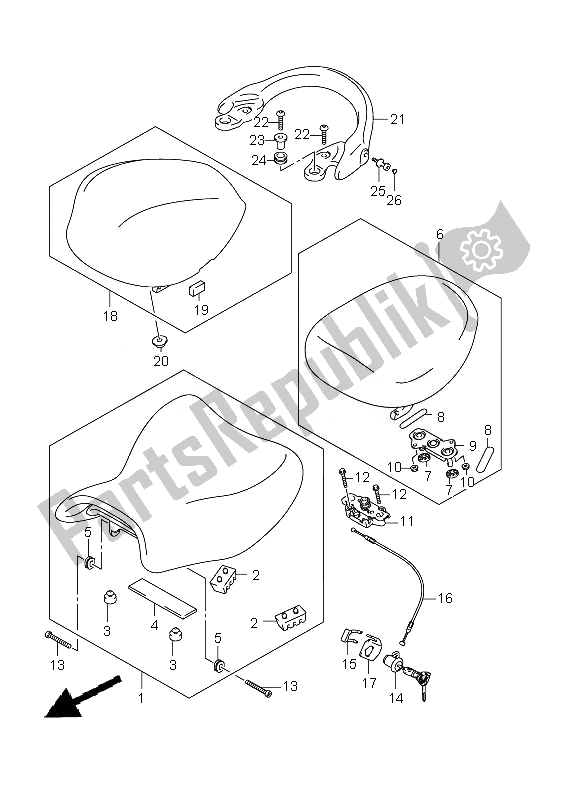 All parts for the Seat of the Suzuki GSX 1300R Hayabusa 2010