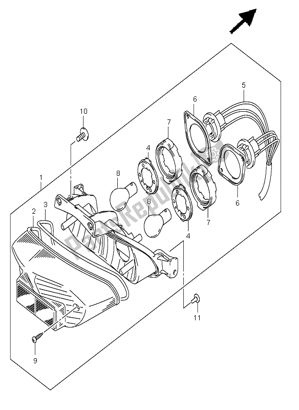 Tutte le parti per il Lampada Di Coda del Suzuki GSX R 750 2001