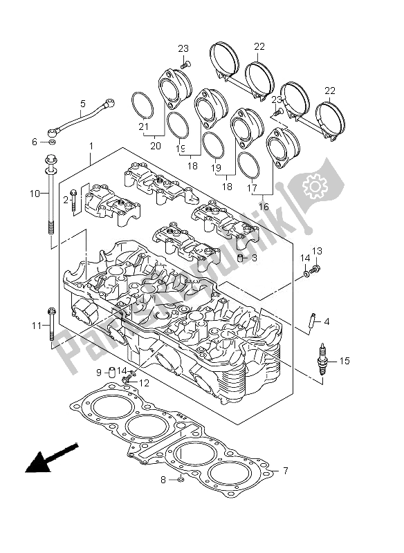 Toutes les pièces pour le Culasse du Suzuki GSF 650 Nsnasa Bandit 2010