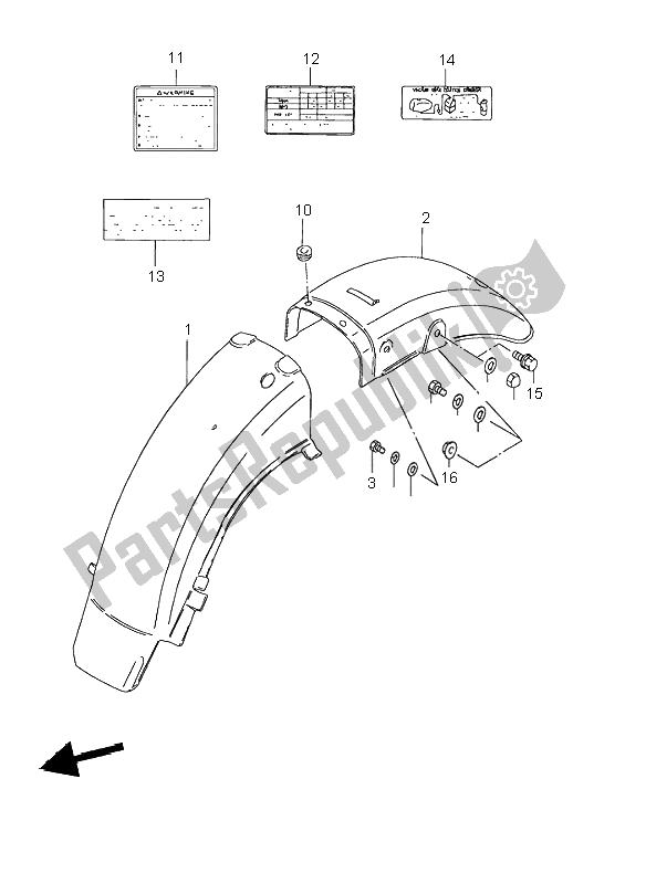 Toutes les pièces pour le Garde-boue Arrière du Suzuki GN 125E 1996