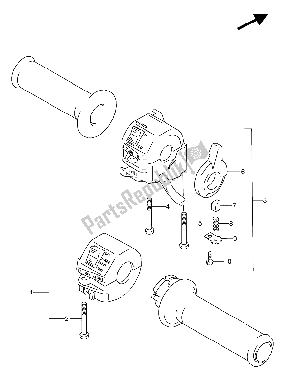 Todas las partes para Interruptor De La Manija de Suzuki GSX 600 FUU2 1993