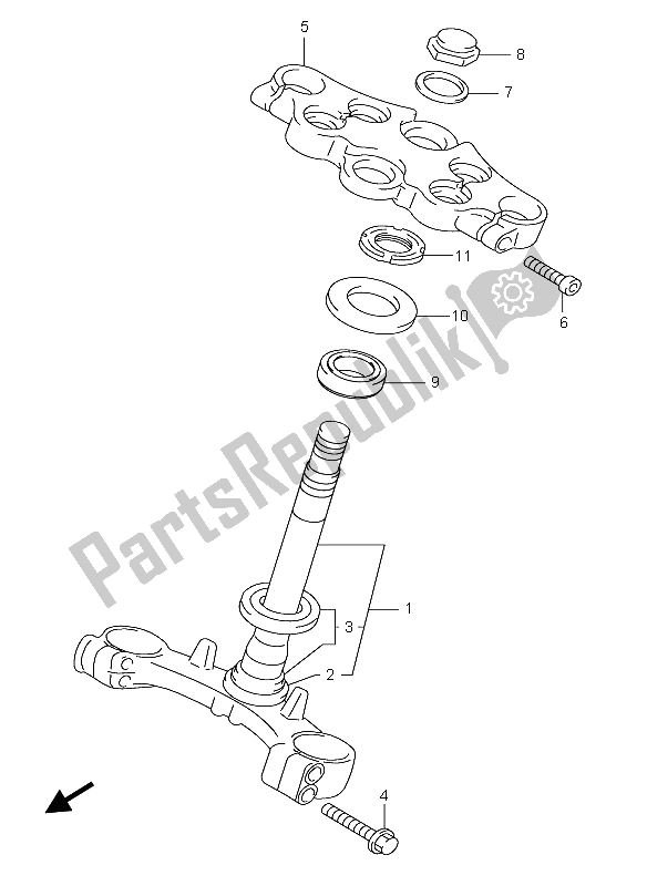 Todas las partes para Vástago De Dirección de Suzuki GSX 750F 2005