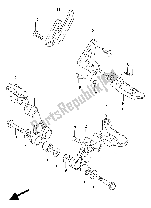 Tutte le parti per il Poggiapiedi del Suzuki DR 650 SE 1999