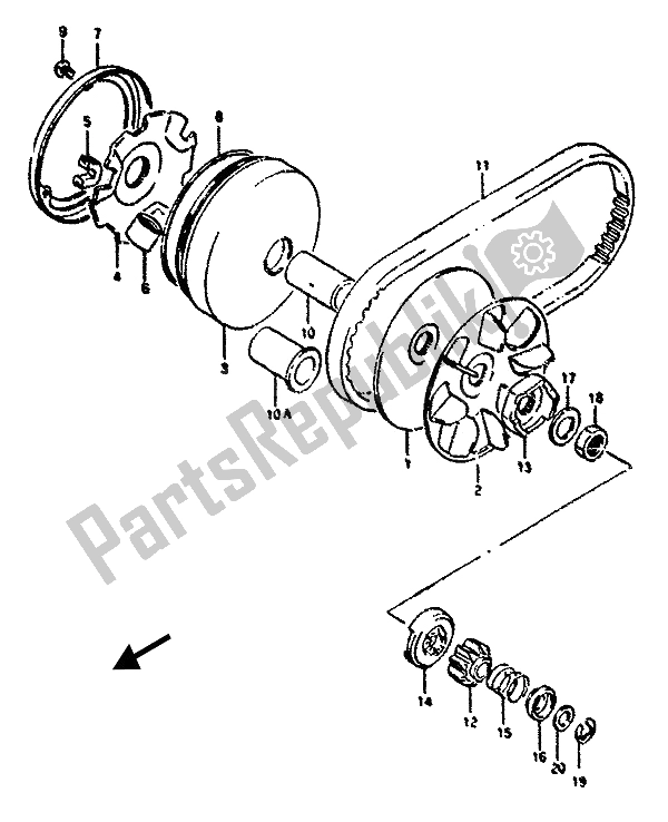 Toutes les pièces pour le Transmission (1) du Suzuki AH 50 1992