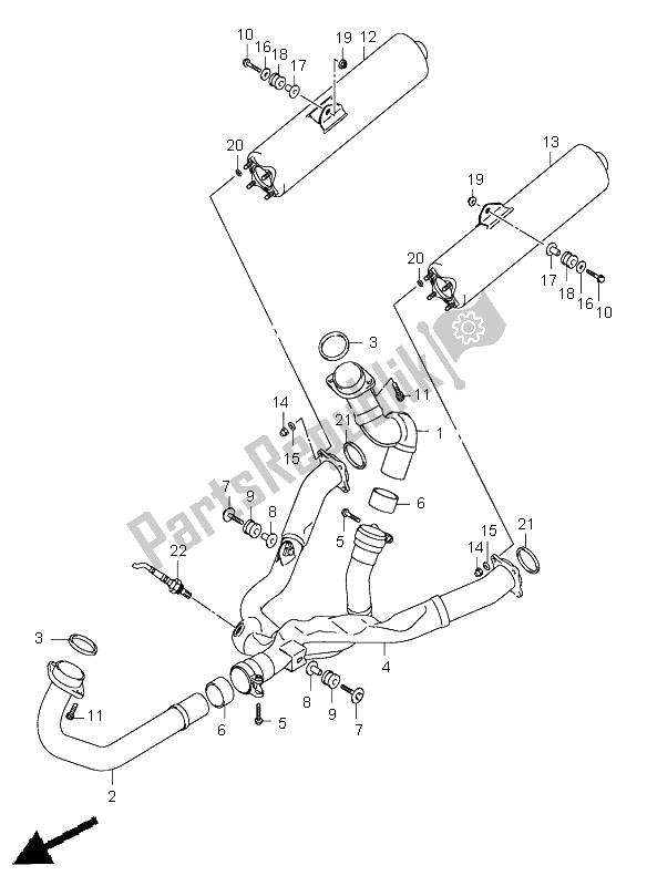 Todas las partes para Silenciador de Suzuki SV 1000 NS 2004