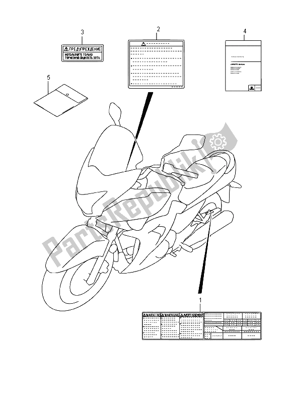 Toutes les pièces pour le étiquette du Suzuki GW 250F Inazuma 2015