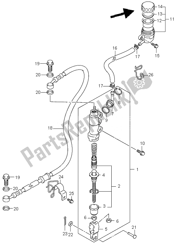 Tutte le parti per il Pompa Freno Posteriore del Suzuki LT Z 400 Quadsport 2007