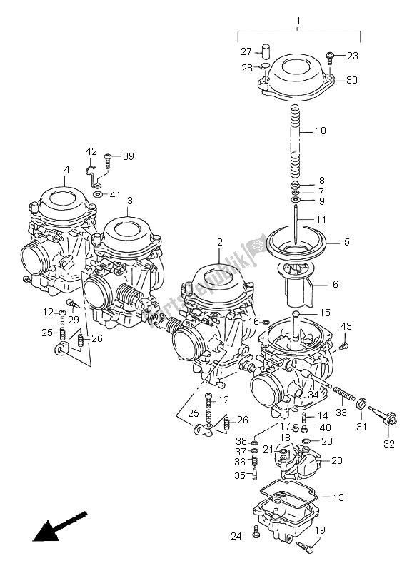 Todas las partes para Carburador de Suzuki GSX 750F 1997