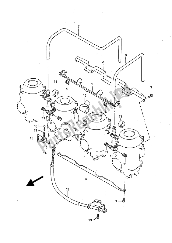 Alle onderdelen voor de Carburateur Fittingen van de Suzuki GSX R 1100 1991