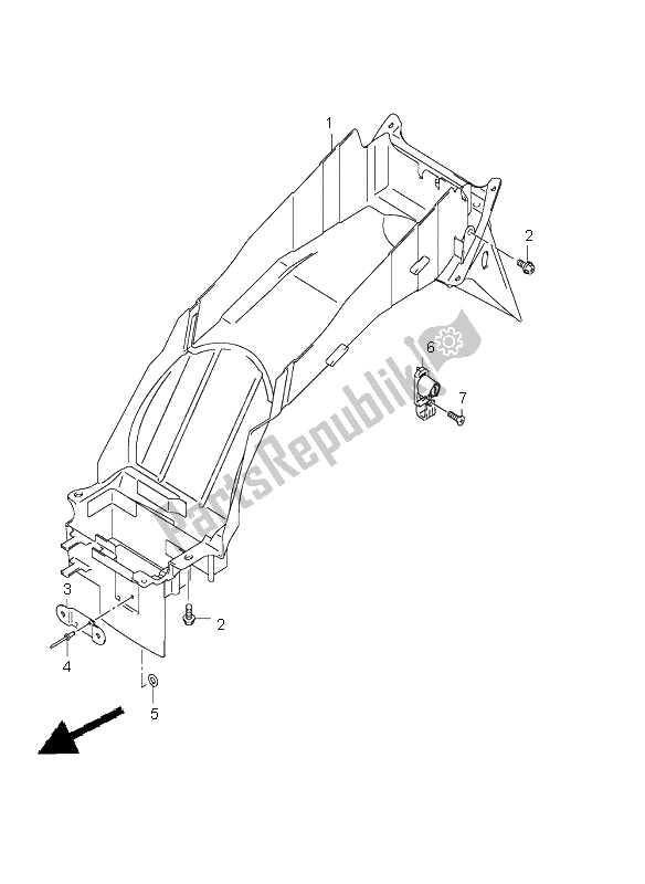 All parts for the Rear Fender of the Suzuki GSX 1400 2003