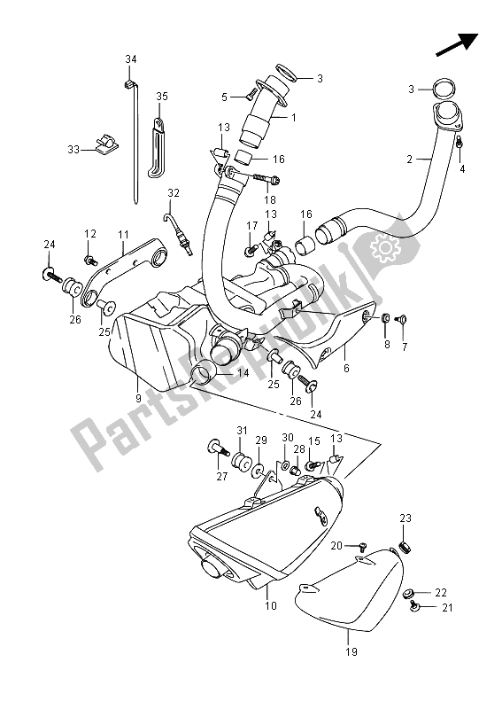 Tutte le parti per il Silenziatore del Suzuki SFV 650A Gladius 2015