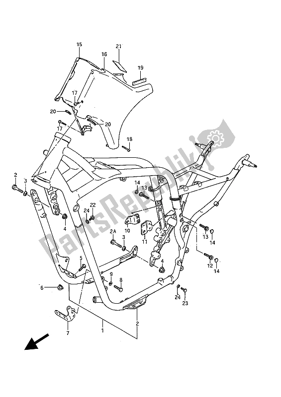 Tutte le parti per il Telaio del Suzuki VS 750 GL Intruder 1985