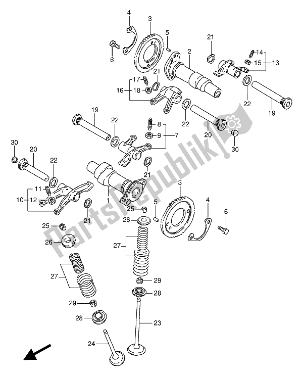 Tutte le parti per il Albero A Camme E Valvola del Suzuki VX 800U 1992