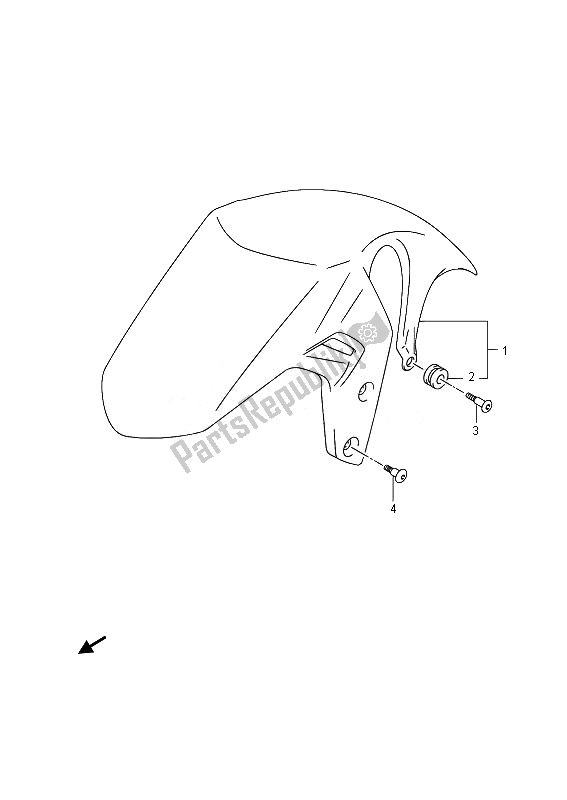 All parts for the Front Fender (gsr750ue) of the Suzuki GSR 750A 2014