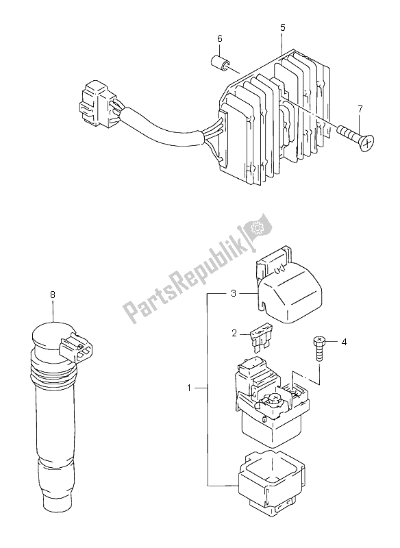 Tutte le parti per il Elettrico del Suzuki GSX R 600 1997