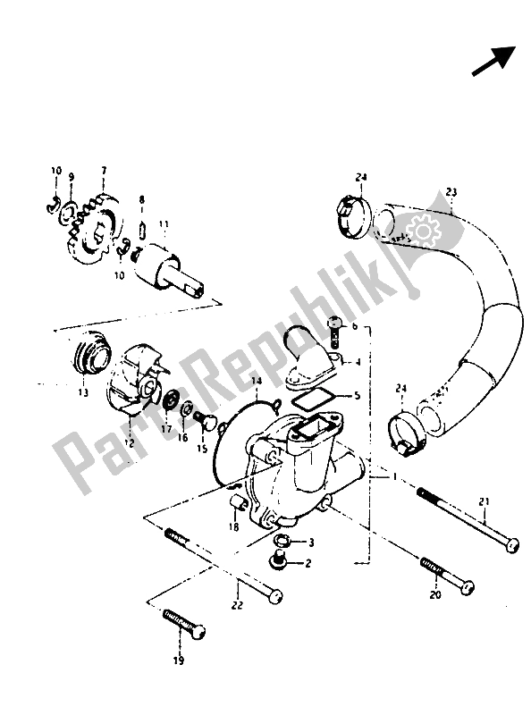 Tutte le parti per il Pompa Dell'acqua del Suzuki RG 125 Abuaubu Gamma 1988