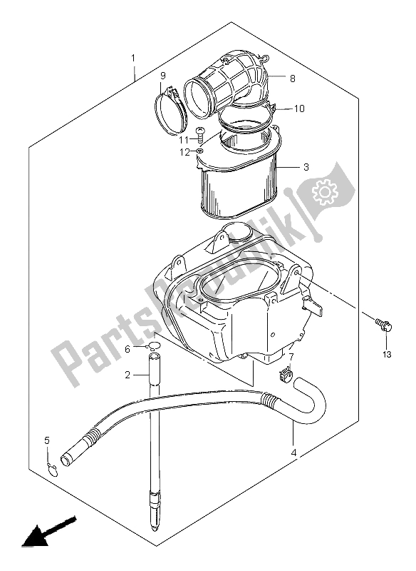 Tutte le parti per il Filtro Dell'aria (posteriore) del Suzuki VS 800 Intruder 2003