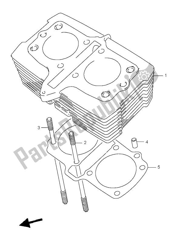 All parts for the Cylinder of the Suzuki GS 500E 1995