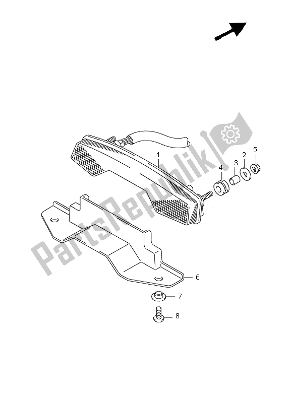 All parts for the Rear Combination of the Suzuki LT R 450Z Quadracer 2010