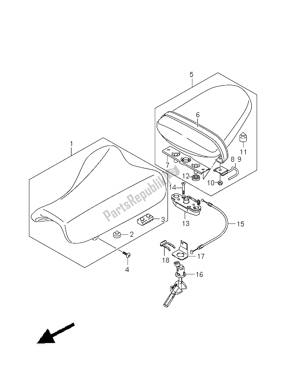 Todas las partes para Asiento de Suzuki GSX R 1000 2005