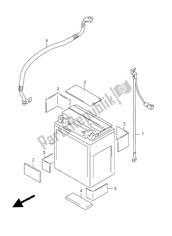 All parts for the Battery of the Suzuki VL 1500 Intruder LC 2005