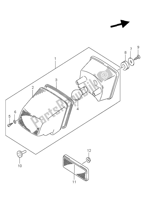 Wszystkie części do Lampa Tylna Suzuki DR Z 400S 2004