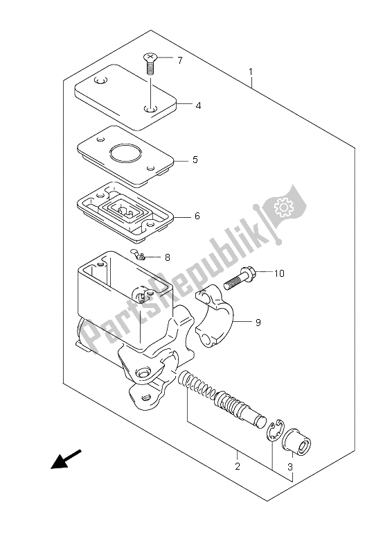 Toutes les pièces pour le Maître-cylindre Arrière du Suzuki AN 650A Burgman Executive 2009